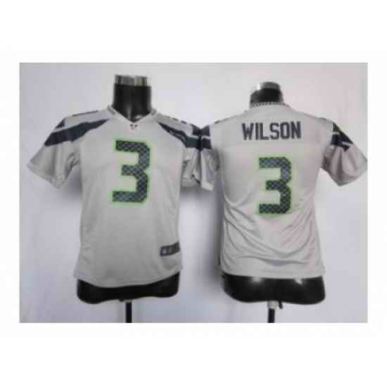 Nike Youth jerseys Seattle Seahawks #3 Wilson grey